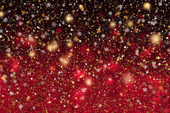 A vibrant red and black background with sparkling snowflakes Product Image 1