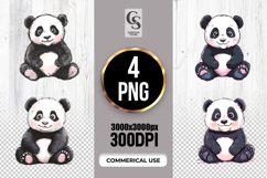 Cute Baby Panda Bear Clipart Sublimation PNG Product Image 1