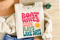 Boat waves sun rays lake days svg | Shirt Svg Product Image 2