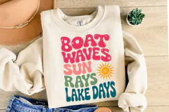 Boat waves sun rays lake days svg | Shirt Svg Product Image 2