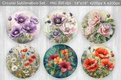 Round Sublimation Set | Flowers Circular Sublimation Product Image 1