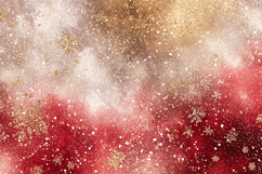 A vibrant abstract background with red, gold,&amp; white snow Product Image 1