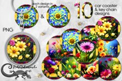 Fantasy Flower | car coaster &amp; key chain sublimation designs Product Image 1