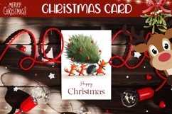 Christmas Animals Greeting Card, Christmas Fox Card Design Product Image 1