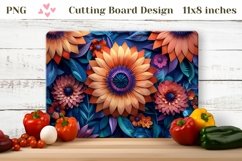 3D Sunflowers Cutting Board, Sublimation Cutting Board PNG Product Image 1