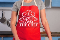 Kiss The Chef Svg, Funny Kitchen Svg, Kitchen Sign Svg. Product Image 2