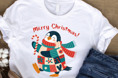 Cute Christmas Penguin Clipart, Kawaii Winter Animal Product Image 2