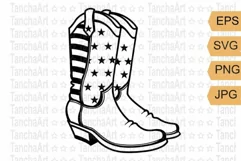Cowboy boots cricut, America boots patriotic USA svg, png Product Image 1