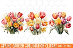 Spring Garden Clipart, Flowers Sublimation Designs Product Image 1