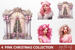 Pink Christmas Collection Sublimation PNG Product Image 1