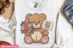 Best mom ever PNG ,Cute Animals Mothers Day Clipart PNG Product Image 2