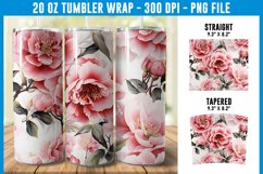 Peony Flowers Tumbler Wrap| Flower Tumbler Sublimation Product Image 1
