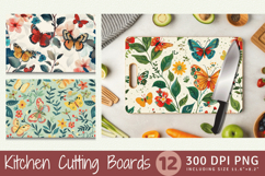Floral Butterfly Garden Cutting Boards sublimation Design Product Image 1