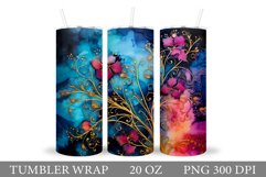 Alcohol Ink Tumbler Design. Abstract Tumbler Sublimation Product Image 1