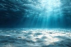 Sunlit Underwater Ocean Floor Blue Deep Sea Background Product Image 1