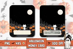 Cartoon Halloween Cats Money Card, Printable Halloween Card Product Image 1
