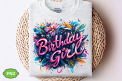 Birthday Girl PNG Floral Birthday PNG Product Image 1