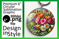 Chic Circle PNG Keychain Design , Flower Product Image 1