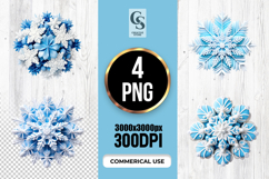 Blue Snowflake Winter Ornament PNG Product Image 1