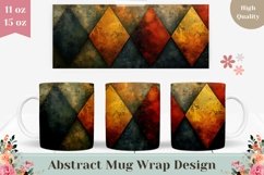 Abstract Mug Wrap Design, Colorful Rhombus Sublimation PNG Product Image 1