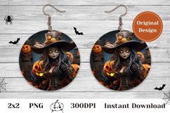 Halloween Earring Design, Halloween 3D Witch Sublimation Product Image 1
