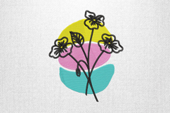 Colorful Floral Line Art Embroidery Design Product Image 1
