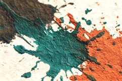 Rust &amp; Teal Paint Splatter Textured Art Background Product Image 1