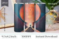 Space Tumbler Wrap Design, Futuristic Tumbler Template Product Image 1