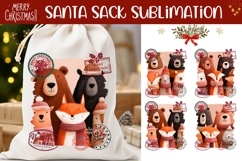 Christmas Animals Santa Sack PNG, Kids Santa Sack Designs Product Image 1