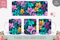 Narcissus Mug Wrap, Spring Mug, Flowers Sublimation Product Image 1