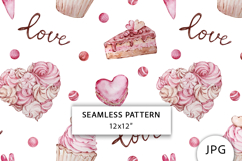 Sweets Heart Seamless Pattern, Valentines Digital Paper Product Image 1