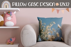 Flowers Pillow Case Design, Spring Pillow Sublimation Product Image 1
