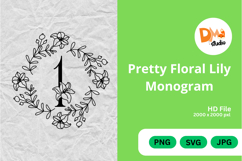 Pretty Floral Lily Monogram Product Image 1