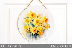 Spring Flowers Door Sign. Spring Door Sign Sublimation Product Image 1