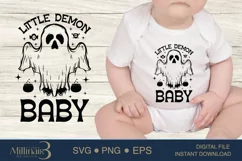 Little Demon Baby SVG PNG Sublimation |Boo Witch SVG| Baby Product Image 1