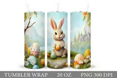 Bunny Easter Tumbler Design. Spring Bunny Tumbler Wrap Product Image 1