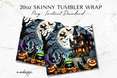 Spooky Haunted House Halloween 20 oz Tumbler Wrap PNG File Product Image 2