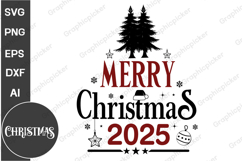 Merry Christmas 2025 SVG | Christmas SVG | Christmas PNG Product Image 1