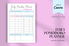 Daily Pomodoro Planner Canva Template | Focus Timer Schedule Product Image 1