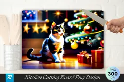Calico Cat and Star Ornament Cutting Board PNG Design Product Image 1