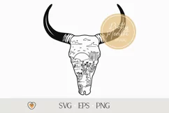 Cow skull desert #4 svg, Bull skull svg, Desert svg, png Product Image 1