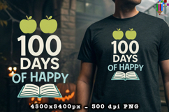 100 Days of Happy Apples Book School Sublimation Design Product Image 2