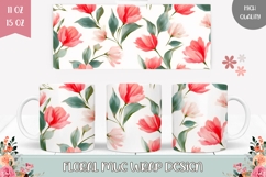 Tulips Mug Template, Spring Mug, White Mug Wrap Product Image 1