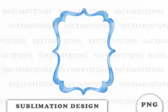 Watercolor Blue Frame png Product Image 1