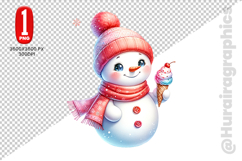 Snow Men Clipart- PNG File Product Image 2
