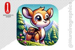 Cute Deer Clipart - PNG File Product Image 1