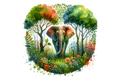 Cute Elephant Clipart - PNG File Product Image 1