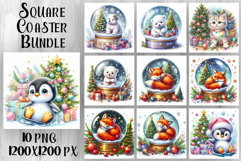 Funny Christmas Coaster Design | animal Square Coaster Product Image 1
