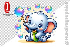Cute Elephant Clipart - PNG File Product Image 1