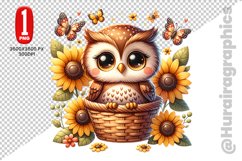 Cute Owl Clipart - PNG File Product Image 1